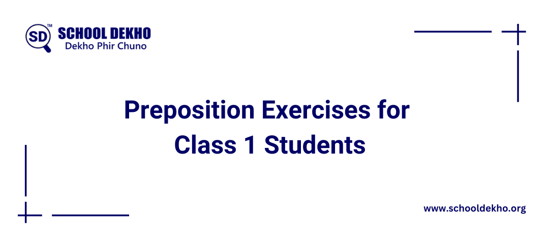 preposition exercises for class one students